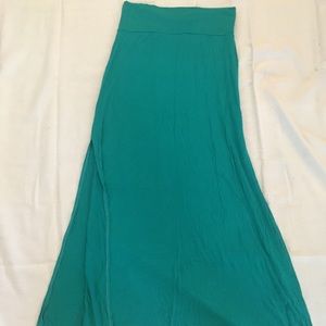 Teal Maxi Skirt with Slit
